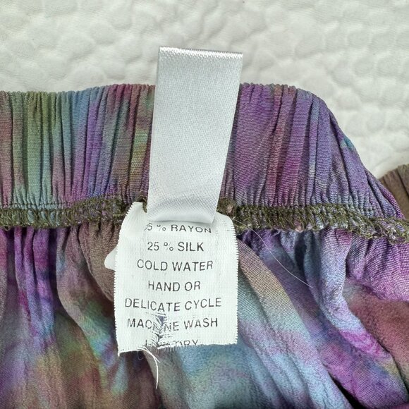 Y2K Skirt Modern does Y2K 00s Tie Dye Ruched Artwear Fairy Punk Skirt | L/XL - Picture 12 of 12